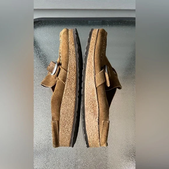 Birkenstock Buckley Clog Womens Brown Suede Mules Shoes Slip-On Sz 245 US 7-7.5 - Picture 8 of 13